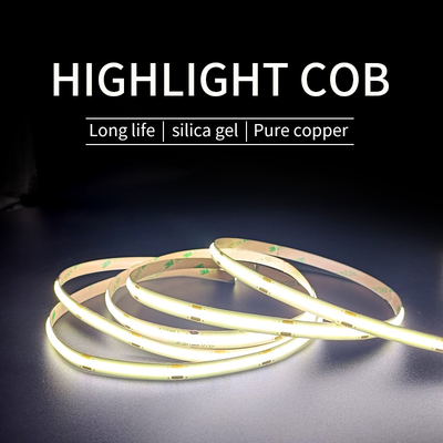 شريط إضاءة LED خارجي مقاوم للماء COB ضوء أحادي اللون شريط مرن COB LED 5 متر / لفة