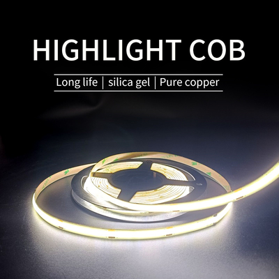 شريط ضوء LED COB ذو خط مرن ضوء خارجي منخفض الجهد للغاية ضيق
