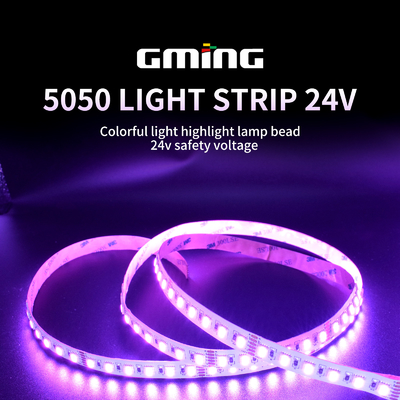 الجهد المنخفض SMD 5050 RGB LED قطاع 10 م 60 قطعة / م داخلي / خارجي