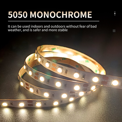 شرائط مرنة UL SMD LED 5050 تبرز أحادية اللون 50000H عمر طويل