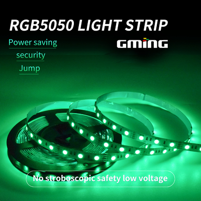 شريط إضاءة LED 5050 RGB مع شريط تشغيل ملون بجهاز تحكم عن بعد مضاد للماء
