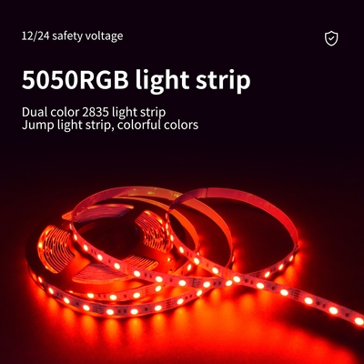 ماء 5050 SMD RGB LED قطاع ضوء 12V الجهد المنخفض مزدوج ثنائي الفينيل متعدد الكلور