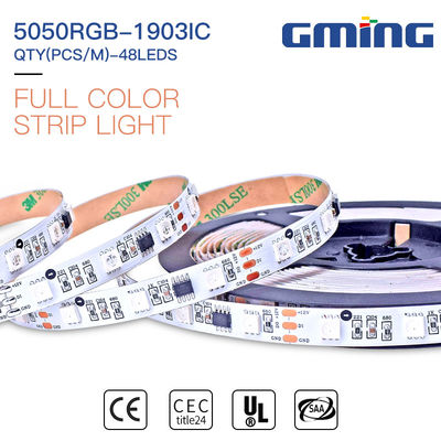 جهاز التحكم عن بعد 5050RGB 1903IC شريط إضاءة LED SMD قابل للتعتيم 9.6 وات