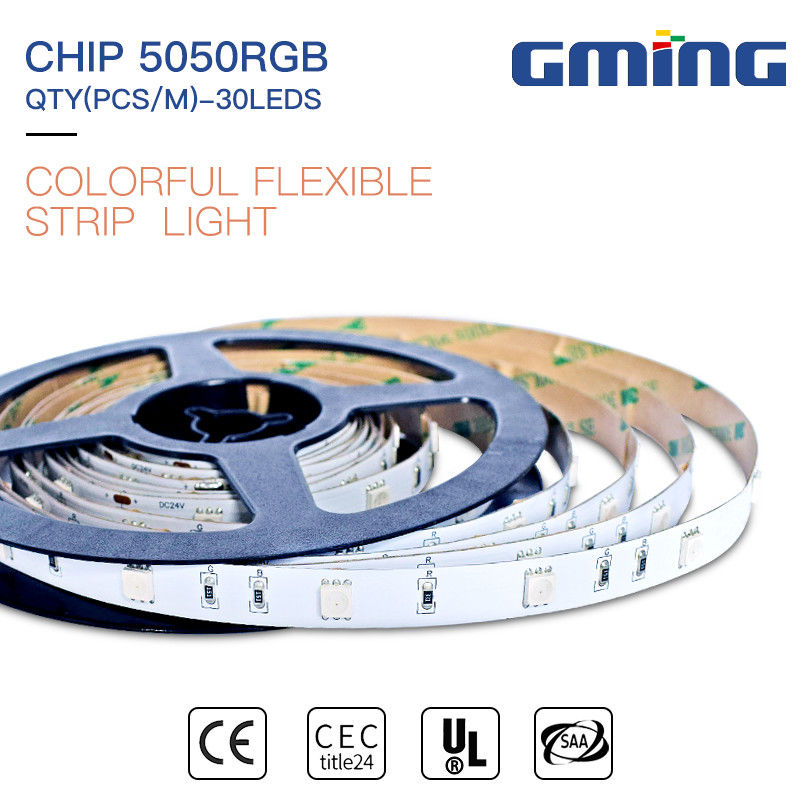 Cuttable SMD 5050 Rgb شريط LED مرن ، شريط إضاءة خارجي LED IP20 / 65/67/68